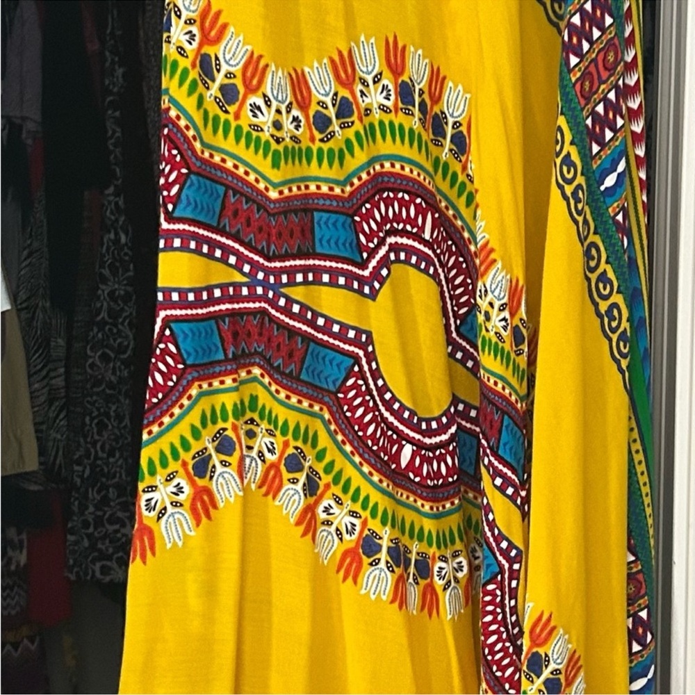3 pieces Boho : flowing skirt .  green cotton top
and orange sweater . Like new - Picture 3 of 8